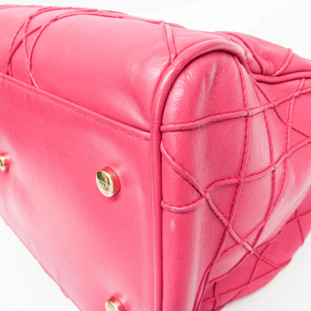 CHRISTIAN DIOR Pink Leather Shoulder Bag - Picture 6 of 16